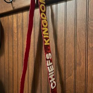 NEW Kansas City Chiefs Football KC Red Gold  Clear Bag Beaded Purse Strap